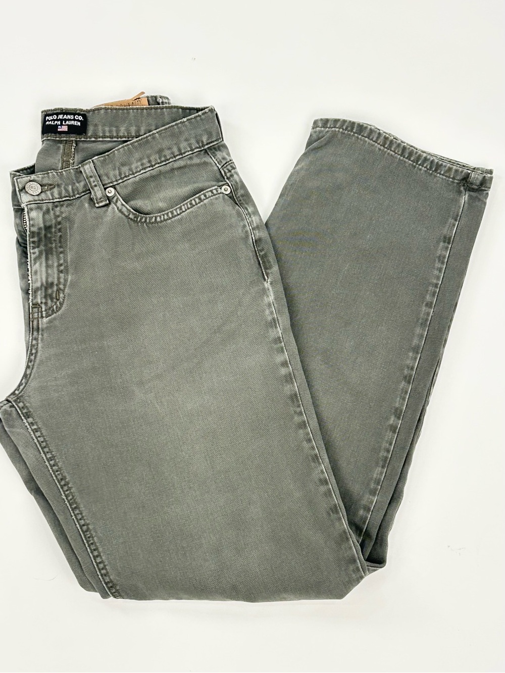 Vintage Polo Jeans Co Ralph Lauren Saturday Jeans Gray Olive Straight Leg 4x31